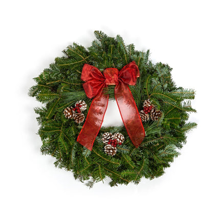 22" Wreath with Pinecones & Berries