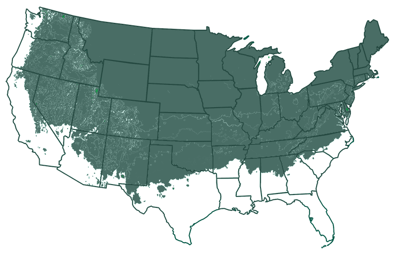 USDA hardiness zone map for zones 2-7 outdoors