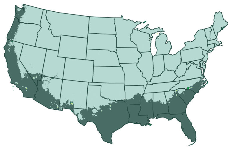 USDA hardiness zone map for zones 3-11 patio / 8-11 outdoors
