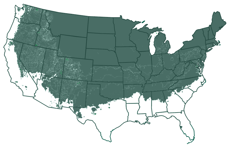USDA hardiness zone map for zones 3-7 outdoors