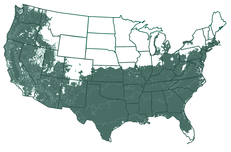 USDA hardiness zone map for zones 6-9 outdoors