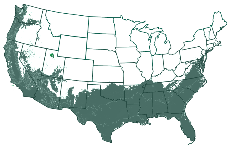 USDA hardiness zone map for zones 7-11 outdoors